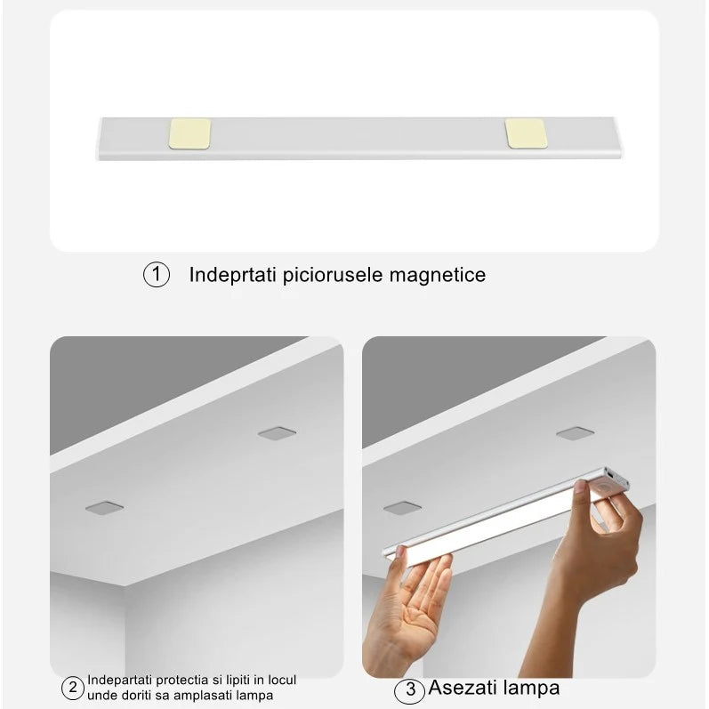 Lampă LED cu senzor de mișcare, suport magnetic